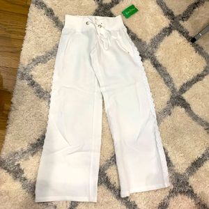 Lilly Pulitzer linen pants with lace detail